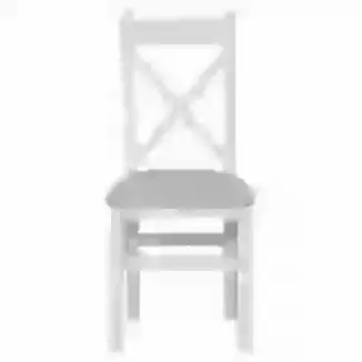 Grey or White Painted Finish Cross Back Dining Chair with Grey Fabric Seat Pad (sold in pairs only)